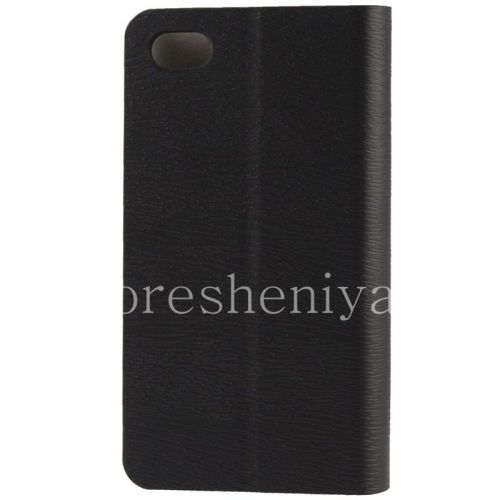 Photogallery for Leather Case pembukaan horisontal &quot;Kayu&quot; untuk BlackBerry Z30, hitam product
