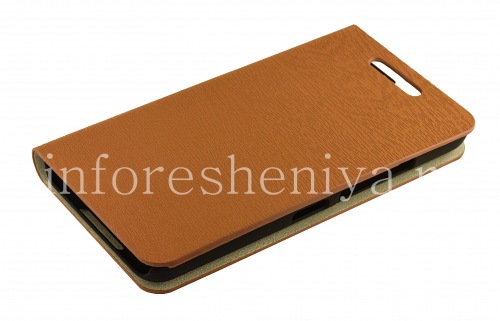 Photogallery for Leather Case pembukaan horisontal &quot;Kayu&quot; untuk BlackBerry Z30, coklat product