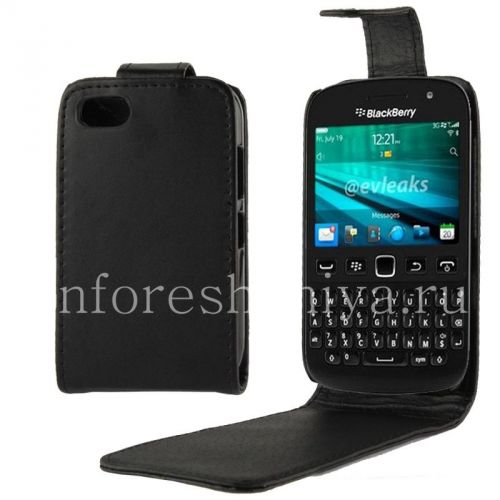 Photogallery for 与BlackBerry 9720纵向开皮套盖, 黑色，质地优良 product
