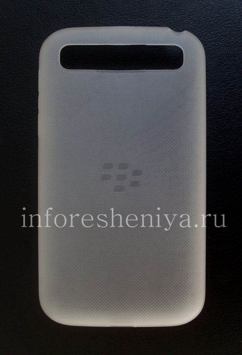 Photogallery for Funda de silicona original compactado Shell suave de la caja para BlackBerry Classic, White (blanco traslúcido) product