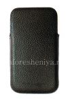 Photo 2 — De cuero original del caso de bolsillo Pocket logotipo de metal de cuero para BlackBerry Classic, Negro (Negro)