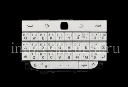 perakitan Keyboard Rusia dengan papan dan trackpad untuk BlackBerry Classic (ukiran), putih