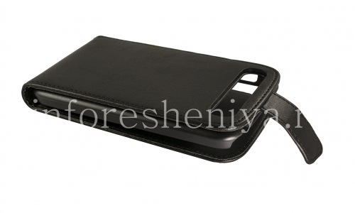 Photogallery for Leather Case with vertical opening cover for BlackBerry Classic, Black, fine texture product