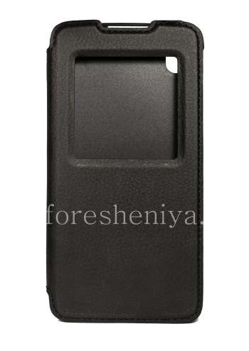 La funda de cuero original con un caso del tirón elegante tapa abatible para BlackBerry DTEK50