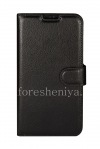 Photo 1 — Etui horizontal en cuir avec fonction d'ouverture de support pour BlackBerry DTEK60, noir