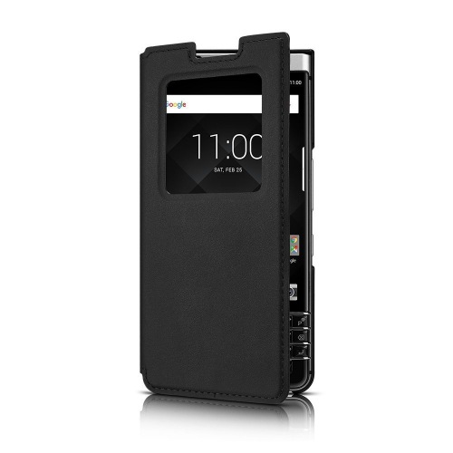 Photogallery for Kasus kulit asli dengan Kasus sandal tutup Flip untuk BlackBerry KEYone, Black (hitam) product
