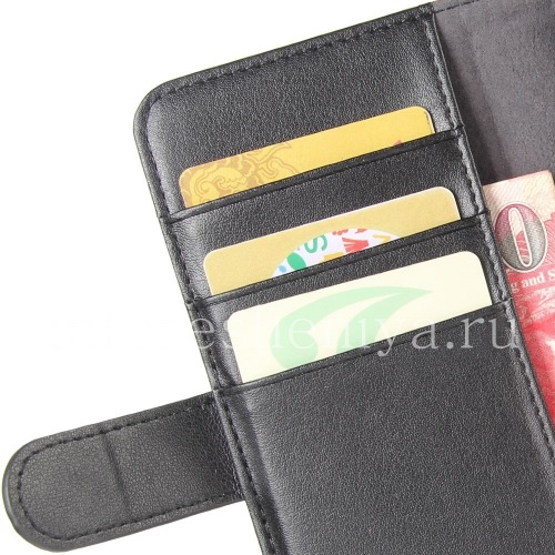 Photogallery for Leather case horizontally opening &quot;Classic&quot; for BlackBerry KEYone, The black product