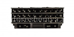 The original English keyboard assembly with the board, the sensor element, and a fingerprint scanner for BlackBerry KEYone, Black, QWERTY