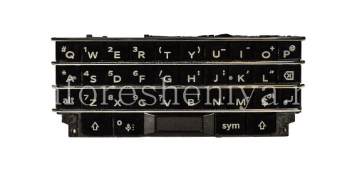 El montaje original del teclado Inglés con la junta, el elemento sensor, y un escáner de huellas digitales para BlackBerry Keyone, Negro, QWERTY