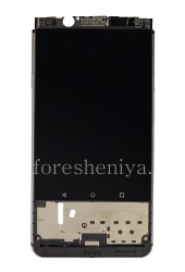 Layar LCD + touchscreen + bezel untuk BlackBerry KEYone, metalik