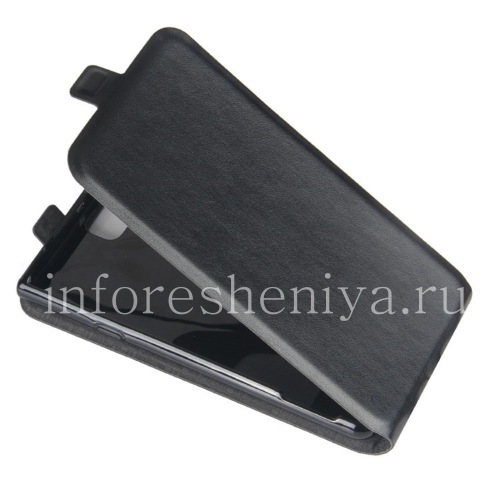 Photogallery for Kulit kasus untuk vertikal membuka BlackBerry KEYone, hitam product