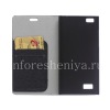 Photo 4 — Leather Case pembukaan horisontal "Kayu" untuk BlackBerry Leap, hitam