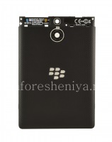 Asli perakitan penutup belakang untuk BlackBerry Passport Perak Edition, Matte Black (Hitam)