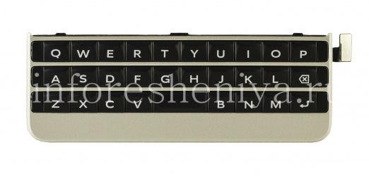 El conjunto de teclado Inglés original con la placa y el elemento sensor para BlackBerry Passport edición de plata, Plata / Negro, QWERTY