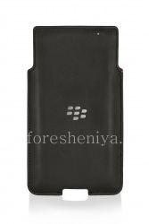 Caso de cuero original de desembolso de bolsillo de cuero para BlackBerry Priv, Negro (Negro)
