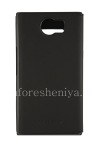 Photo 2 — Kasus kulit asli dengan flip penutup Kulit Cerdas Balik Kasus untuk BlackBerry Priv, Black (hitam)