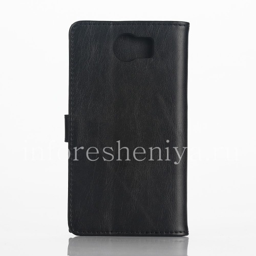 Photogallery for حقيبة جلد افتتاح الأفقي &quot;كلاسيك&quot; للبلاك بيري PRIV, أسود product