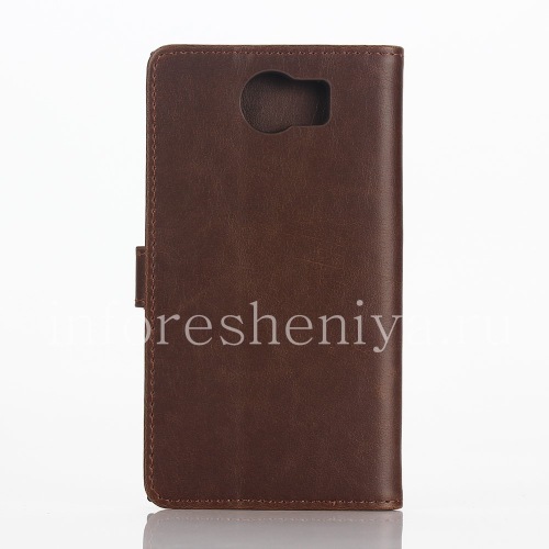 Photogallery for حقيبة جلد افتتاح الأفقي &quot;كلاسيك&quot; للبلاك بيري PRIV, أسمر product