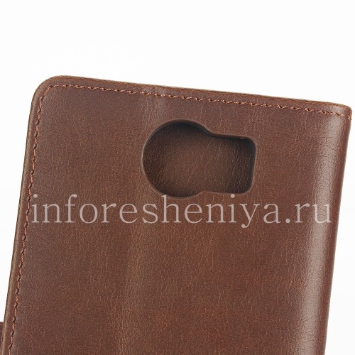 Photogallery for حقيبة جلد افتتاح الأفقي &quot;كلاسيك&quot; للبلاك بيري PRIV, أسمر product