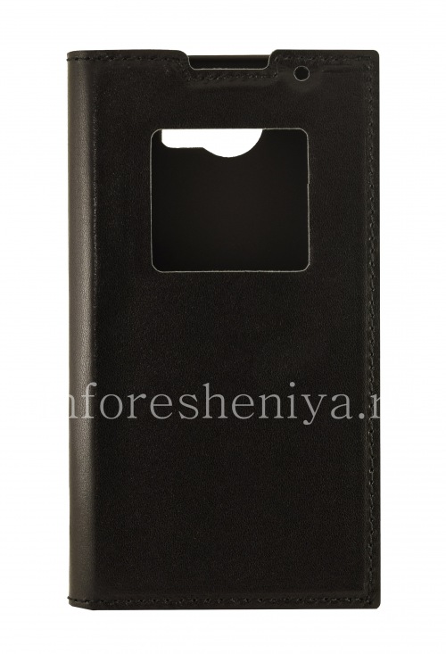 Photogallery for BlackBerry Priv জন্য একটি খোলার ঢাকনা দিয়ে স্বাক্ষর চামড়া কেস SIKAI, কালো, জরিমানা জমিন product