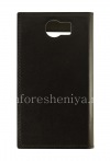 Photo 2 — BlackBerry Priv জন্য একটি খোলার ঢাকনা দিয়ে স্বাক্ষর চামড়া কেস SIKAI, কালো, জরিমানা জমিন