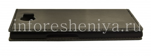 Photogallery for BlackBerry Priv জন্য একটি খোলার ঢাকনা দিয়ে স্বাক্ষর চামড়া কেস SIKAI, কালো, জরিমানা জমিন product
