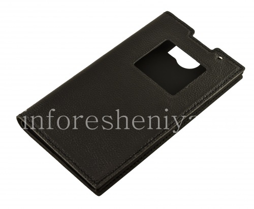 Photogallery for BlackBerry Priv জন্য একটি খোলার ঢাকনা দিয়ে স্বাক্ষর চামড়া কেস SIKAI, কালো, বড় জমিন product