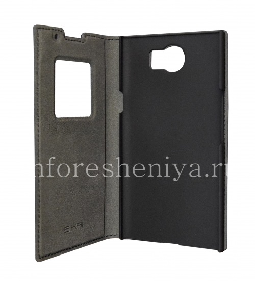 Photogallery for BlackBerry Priv জন্য একটি খোলার ঢাকনা দিয়ে স্বাক্ষর চামড়া কেস SIKAI, কালো, বড় জমিন product