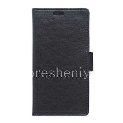 Horizontal Leather Case with opening function supports for BlackBerry Priv, The black