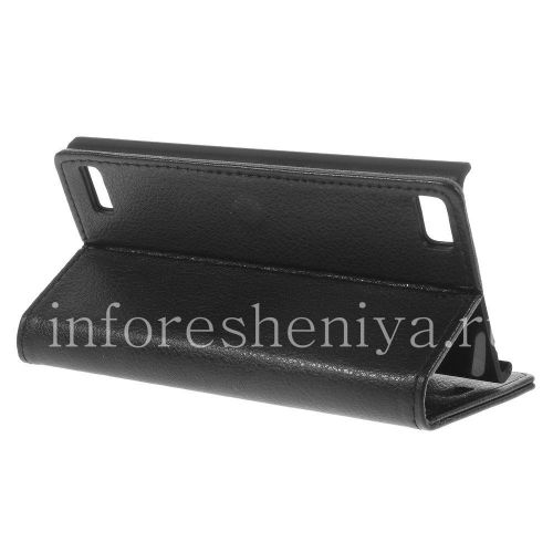 Photogallery for চামড়া কেস অনুভূমিক খোলার &quot;ক্লাসিক&quot; BlackBerry Z3 জন্য, কালো product