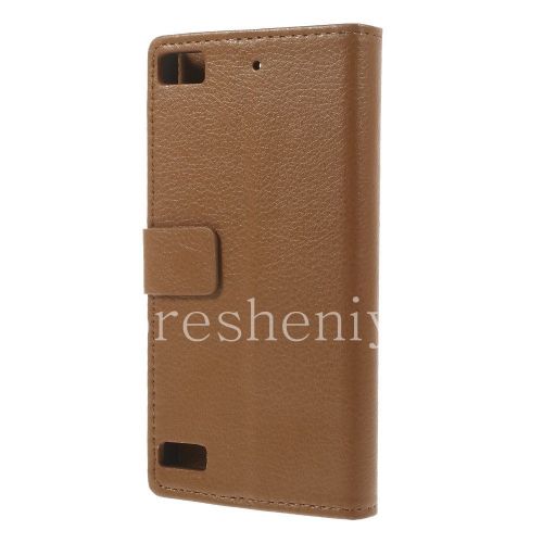 Photogallery for চামড়া কেস অনুভূমিক খোলার &quot;ক্লাসিক&quot; BlackBerry Z3 জন্য, বাদামী product
