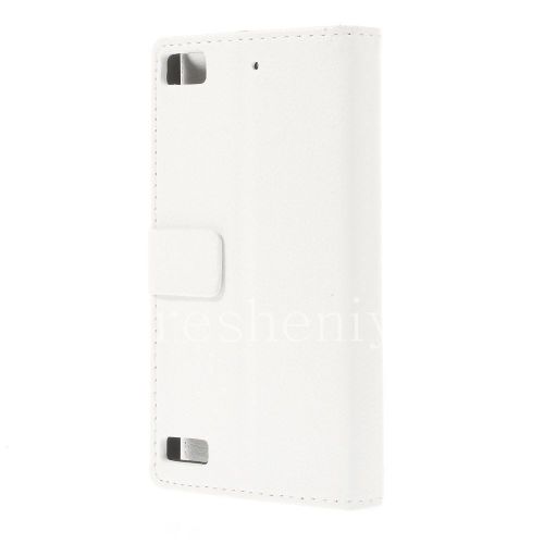 Photogallery for চামড়া কেস অনুভূমিক খোলার &quot;ক্লাসিক&quot; BlackBerry Z3 জন্য, সাদা product