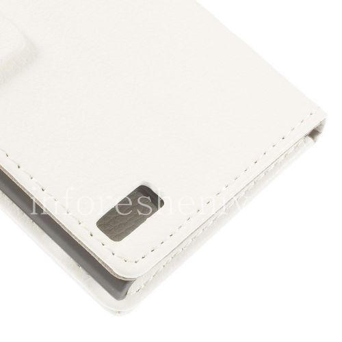 Photogallery for চামড়া কেস অনুভূমিক খোলার &quot;ক্লাসিক&quot; BlackBerry Z3 জন্য, সাদা product