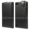 Photo 3 — Leather Case with vertical opening cover for BlackBerry Z3, Black, fine texture