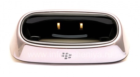 Asli desktop charger BlackBerry Pengisian Pod "Kaca" untuk BlackBerry 8300 / 8310/8320 Curve, metalik