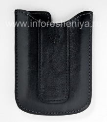 Original-Leder-Kasten-Tasche Vinyl-Taschen-Kasten für Blackberry Curve 8300/8310/8320, Black (Schwarz)