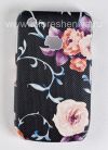 Photo 1 — Plastic bag-cover "ornament" for the BlackBerry 8520/9300 Curve, A series of "Flowers," Black