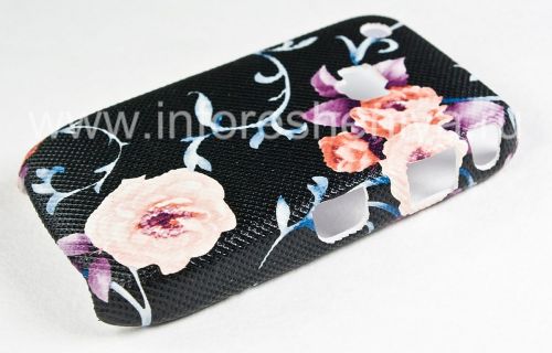 Photogallery for 塑料“饰品”盖盖BlackBerry 8520 / 9300曲线, 一系列的“花”，黑 product