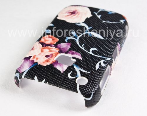 Photogallery for 塑料“饰品”盖盖BlackBerry 8520 / 9300曲线, 一系列的“花”，黑 product