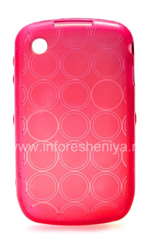 Photogallery for Silicone Case dikemas dengan pola &quot;Rings&quot; untuk BlackBerry 8520 / 9300 Curve, berwarna merah muda product