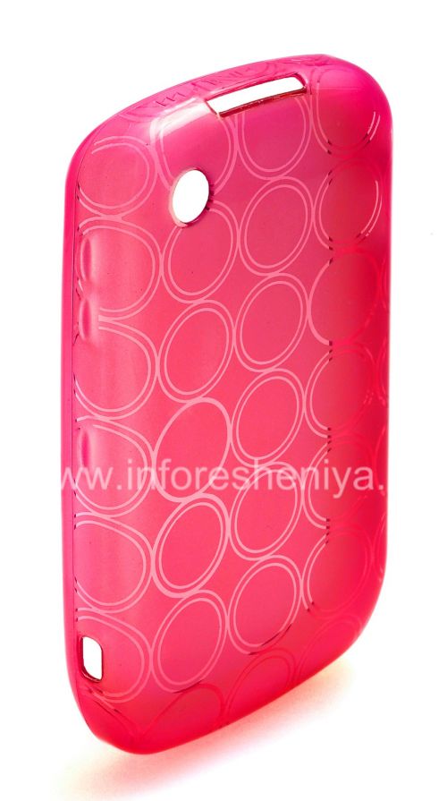 Photogallery for Silicone Case dikemas dengan pola &quot;Rings&quot; untuk BlackBerry 8520 / 9300 Curve, berwarna merah muda product