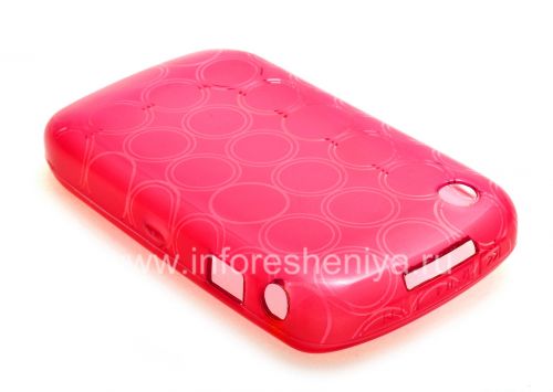 Photogallery for Silicone Case dikemas dengan pola &quot;Rings&quot; untuk BlackBerry 8520 / 9300 Curve, berwarna merah muda product