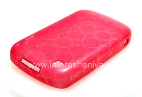 Photogallery for Silicone Case dikemas dengan pola &quot;Rings&quot; untuk BlackBerry 8520 / 9300 Curve, berwarna merah muda product