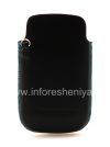Photo 2 — Original-Leder-Kasten-Tasche Ledertasche Tasche für Blackberry Curve 8520/9300, Schwarz / Blau (Himmelblau)