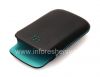 Photo 7 — BlackBerry 8520 / 9300 কার্ভ জন্য মূল চামড়া কেস পকেট লেদার পকেট থলি, কালো / নীল (স্কাই ব্লু)