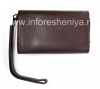 Photo 2 — Asli Leather Case Bag Kulit Folio untuk BlackBerry, Chocolate / Brown (Chok w / Tan Accent)