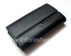 Photo 5 — Asli Leather Case Bag Kulit Folio untuk BlackBerry, Hitam / hitam (Black w / Black Accent)