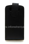 Photo 2 — Housse en cuir avec couvercle à ouverture verticale pour BlackBerry Curve 8900, Noir avec coutures noires