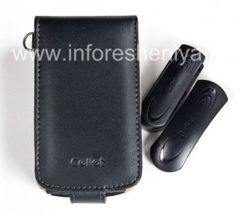 Cuero Firma el asunto C abre verticalmente la tapa y clip de Caso Ejecutivo Cellet para BlackBerry Curve 8900