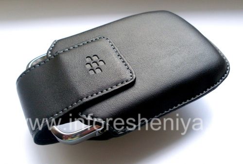 Photogallery for Etui en cuir avec clip pour BlackBerry 9000 Bold, Noir product